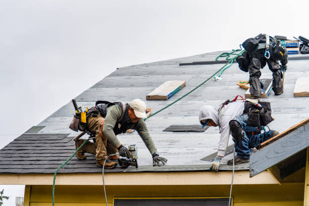 Professional Gutter Installation technician working in Pioneer, OH